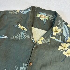 Tommy Bahama Mens Silk Short Sleeve Shirt Tropical Floral Print Size L